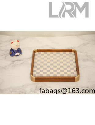 Louis Vuitton Wood and Monogram Azur Canvas Square Tray White/Brown 2022