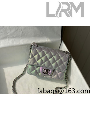 Chanel Iridescent Lambskin Mini Sqaure Classic Flap Bag A35200 Pink 2022 031440