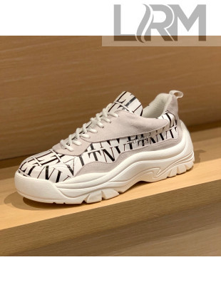 Valentino Gumboy VLTN Print Calfskin Sneakers White/Black 2022 032651