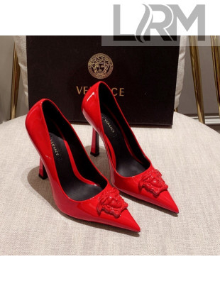 Versace Glazed Leather Pumps 11cm Red 2022 031940
