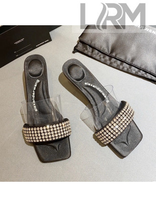 Alexander Wang Silk and Crystal Mules Sandals 5.5cm Black 2021 05