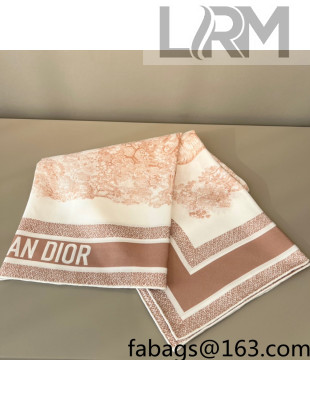 Dior Toile de Jouy Reverse Silk Sqaure Scarf 90x90cm Pink 2022 26