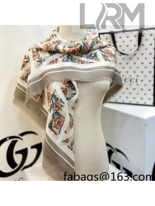 Gucci Cashmere Sqaure Scarf 100x100cm Grey 2022 33