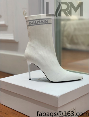 Balmain Knit Ankle Boots White/Grey 2021 120416