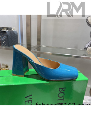 Bottega Veneta Patent Leather High Heel Mules 11cm Blue 2022 032832