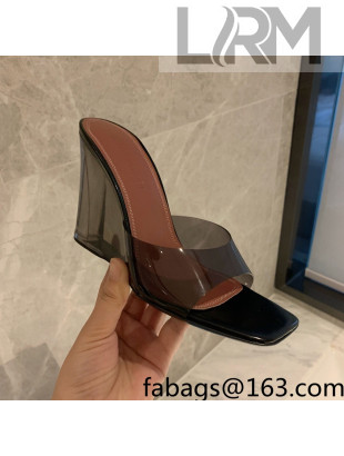 Amina Muaddi TPU Wedge Slide Sandals 10cm Black 2022 032873