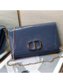 Dior 30 Montaigne CD Patent Calfskin Wallet on Chain WOC Light Blue 2019