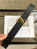 Louis Vuitton LV Tilt Grained Calfskin Belt 40mm with LV Buckle Black 2020