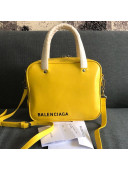 Balenciaga Leather Sqaure Top Handle Bag Yellow 2020
