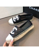 Chanel Quilted Calfskin Flat Espadrilles G29762 Black/White 2020