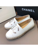 Chanel Calfskin Flat Espadrilles G29762 White/Silver 2020