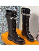 Louis Vuitton Territory Flat High Range Leather Boots Black 2021