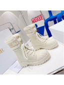 Dior D-Major Ankle Short Boots in White Calfskin and Shearling 2021 111541