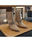Jimmy Choo Lycra Crystal Ankle Boots 8.5cm Light Grey 2021 111672