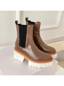 Stella McCartney Shiny Leather Platform Ankle Boots 7cm Grey 2021 08