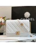 Chanel Grained Calfskin Messenger Bag AS2824 White 2021