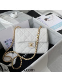 Chanel Sequins Tweed Mini Sqaure Flap Bag AS2819 White 2021 