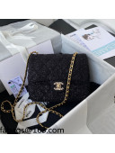 Chanel Sequins Tweed Mini Sqaure Flap Bag AS2819 Black 2021 