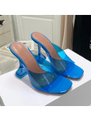 Amina Muaddi TPU Heel Slide Sandals 9.5cm Sky Blue 2021 44