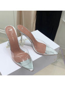 Amina Muaddi TPU Pointed Slide Sandals 9.5cm White 2021 59