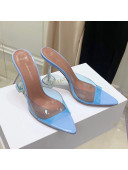 Amina Muaddi TPU Pointed Slide Sandals 9.5cm Light Blue 2021 62