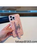 Chanel Quilted Lambskin iPhone Case with CC Holder Pink 2021 122137