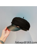Celine Wool and Leather Hat Black 2021 122107