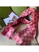 Gucci GG Wool Scarf 25x180cm Red/Pink 2021 06