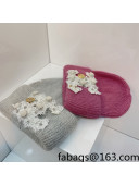 Chanel Rabbit Fur Knit Hat Pink/Grey 2021 122243