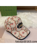 Gucci Flower Canvas Baseball Hat White 2021 122221