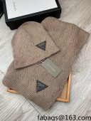 Bottega Veneta Wool Hat and Scarf Set Grey 2021 122222