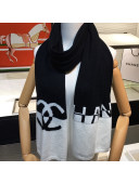 Chanel Knit Cashmere Scarf 50x190cm White/Black 2021 27