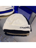 Chanel Double Knit Hat White/Black 2021 68