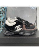 Chanel Suede & Mesh Sneakers G38299 Black/White 2021 5