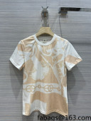 Hermes Print Cotton T-Shirt Beige 2022 11