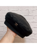 Chanel Canvas Beret Hat Black 2021 13