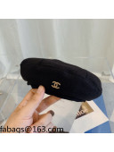 Chanel Wool Beret Hat Black 2021 17