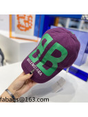 Balenciaga BB Canvas Baseball Hat Purple 2021 33