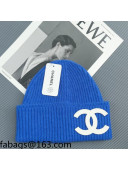 Chanel Knit Hat Blue 2021 26