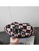 Dior D-Chess Heart Beret Hat Black/White/Red 2021