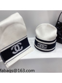 Chanel Beanie Knit Hat and Scarf White 2021 17