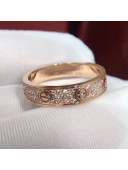 Cartier Pink Gold Nologo Love Ring with Diamond-paved,Small Model 03