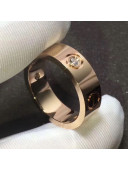 Cartier Pink Gold Nologo Love Ring with 3 Diamonds,Classic 06