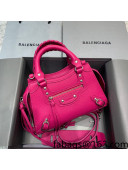 Balenciaga Neo Classic Mini Bag in Grained Calfskin Hot Pink/Silver 2021 638512