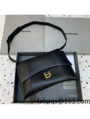 Balenciaga Hourglass Sling Back Maxi Bag in Smooth Leather Black/Gold 2021  