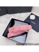 Chanel Calfskin Belt 3cm with Leather Chain D Buckle Pink 2022 79