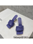 Bottega Veneta Woven Lambskin High Heel Slide Sandals 9.5cm Purple 2022 032130