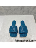 Bottega Veneta Woven Lambskin Flat Slide Sandals 9.5cm Blue 2022 032133