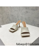 Bottega Veneta Stretch Lambskin High Heel Slide Sandals 9.5cm White 2022 032153
