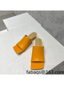 Bottega Veneta Stretch Lambskin Heel Sandals 4cm Orange 2022 032159